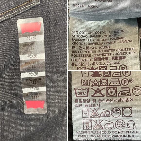 Levi’s 514 Straight Fit Jeans Size 40 X 30 - Picture 5 of 10